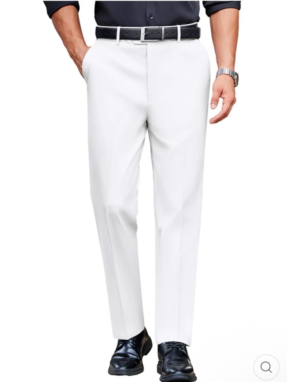 Coofandy Men’s Classic Men's White Dress Expandable Waist Pants Size 42WX32L